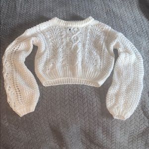 Cropped white sweater!!